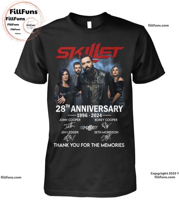 Skillet 28th Anniversary 1996 – 2024 Thank You For The Memories T-Shirt