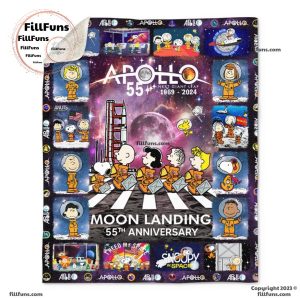 Snoopy Apollo Next Giant Leap  Moon Landing 55th Anniversary 1969-2024 Blanket