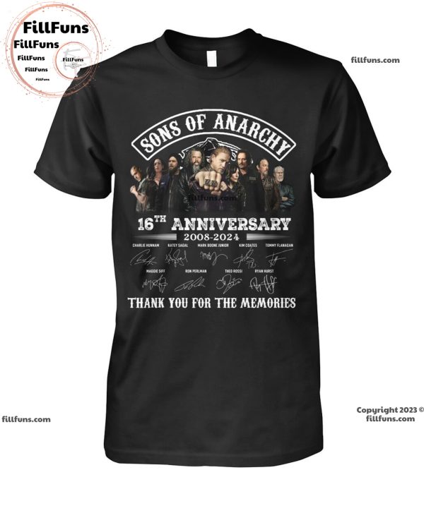 Sons Of Anarchy 16th Anniversary 2008 – 2024 Thank You For The Memories Unisex T-Shirt