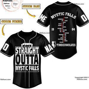 Straight Outta Mystic Falls Timberwolves Custom Baseball Jersey