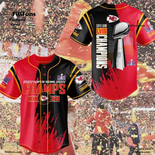 Super Bowl Champs 2023 Kansas City Chiefs Baseball Jersey