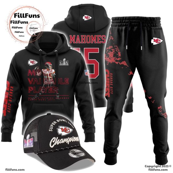 Super Bowl LVIII Kansas City Chiefs Champions Most Valuable Player Patrick Mahomes MVP Hoodie, Jogger, Cap