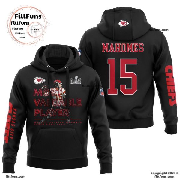 Super Bowl LVIII Kansas City Chiefs Champions Most Valuable Player Patrick Mahomes MVP Hoodie, Jogger, Cap