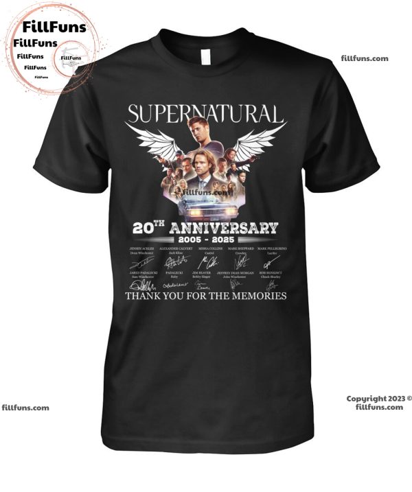 Supernatural 20th Anniversary 2005 – 2025 Thank You For The Memories Unisex T-Shirt
