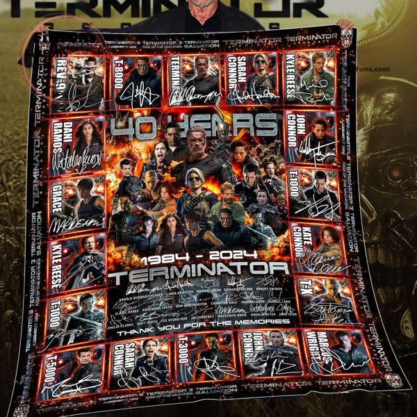 Terminator 40 Years 1984 – 2024 Thank You For The Memories Fleece Blanket