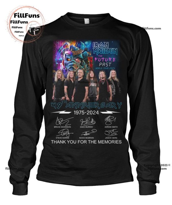 The Future Past Tour 2024 Iron Maiden 49th Anniversary 1975-2024 Thank You For The Memories Unisex T-Shirt