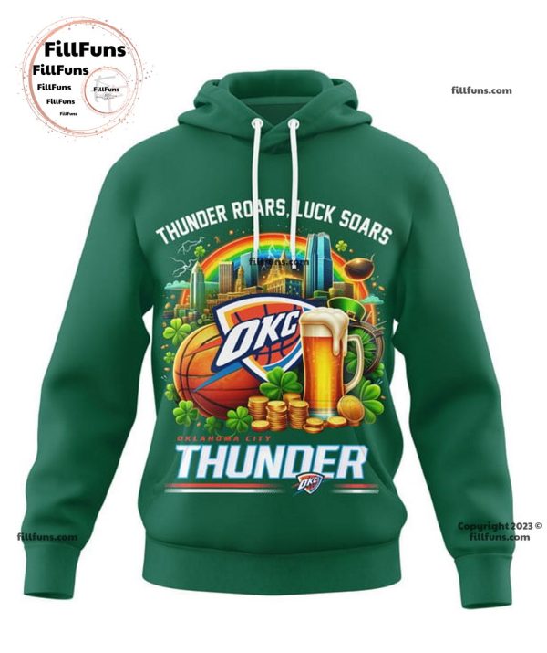 Thunder Roars Luck Soars Okalahoma City Thunder Happy St Patrick’s Day T-Shirt