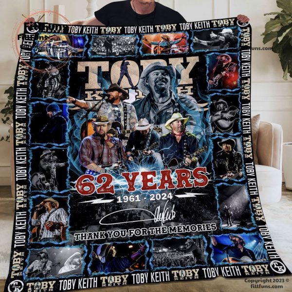 Toby Keith 62 Years 1961 – 2024 Thank You For The Memories Blanket