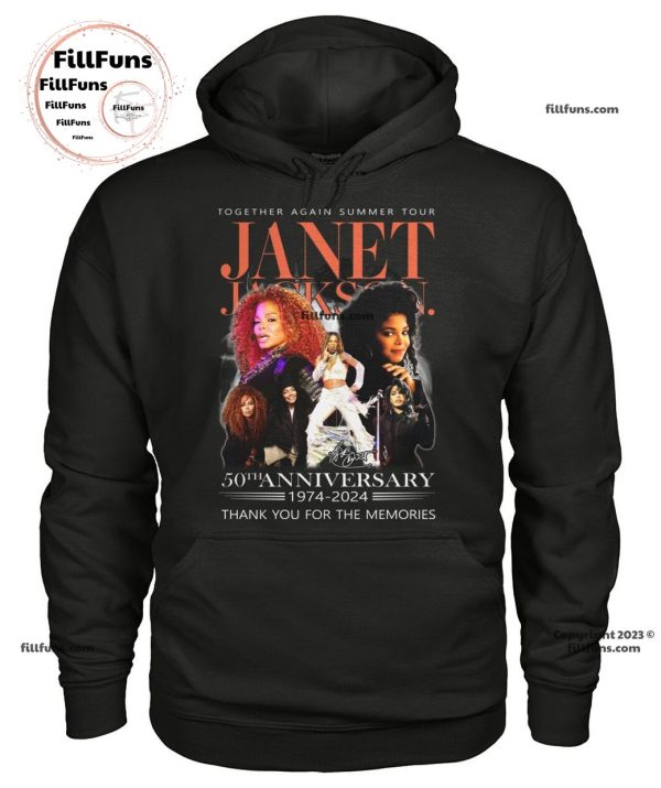 Together Again Summer Tour Janet Jackson 50th Anniversary 1974-2024 Thank You For The Memories T-Shirt