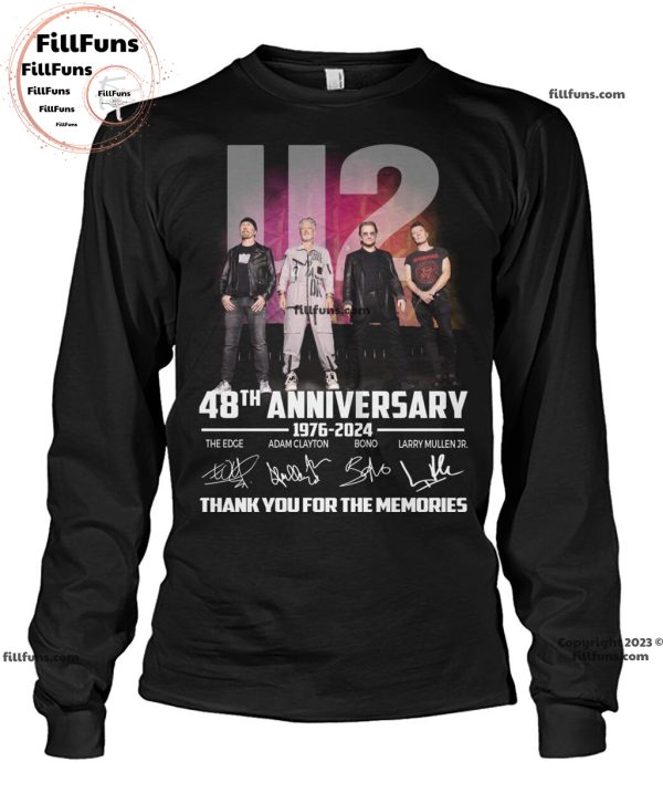 U2 48th Anniversary 1976 – 2024 Thank You For The Memories T-Shirt
