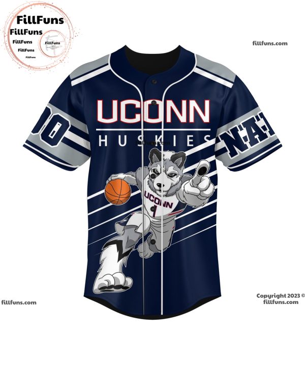 Uconn Huskies Straight Outta Huskies Country Custom Baseball Jersey