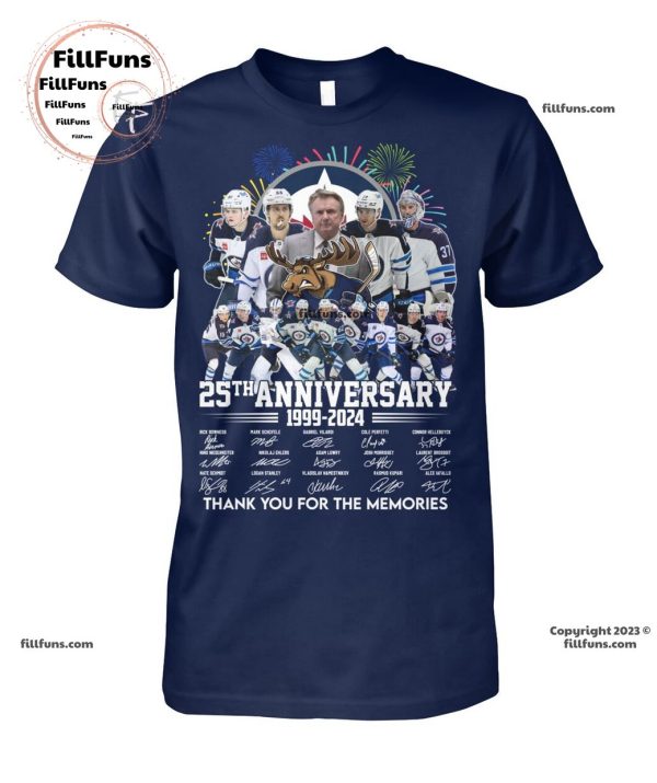Winnipeg Jets 25th Anniversary 1999 – 2024 Thank You For The Memories T-Shirt