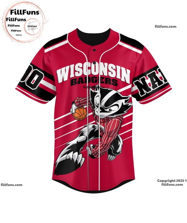 Wisconsin Badgers Straight Outta Badgers Country Custom Baseball Jersey