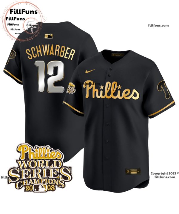 Men’s Phillies 2008 World Series Champions Kyle Schwarber #12 Baseball Jersey