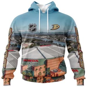 NHL Anaheim Ducks Personalized Arena Skyline Design 3D Hoodie