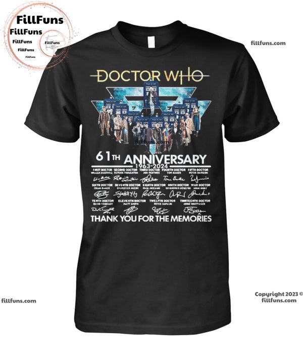 Doctor Who 61th Anniversary 1963-2024 Thank You For The Memories T-Shirt