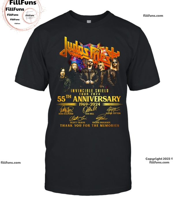 Judas Priest Invincible Shield Tour 2024 55TH Anniversary 1969-2024 Thank You For The Memories T-Shirt