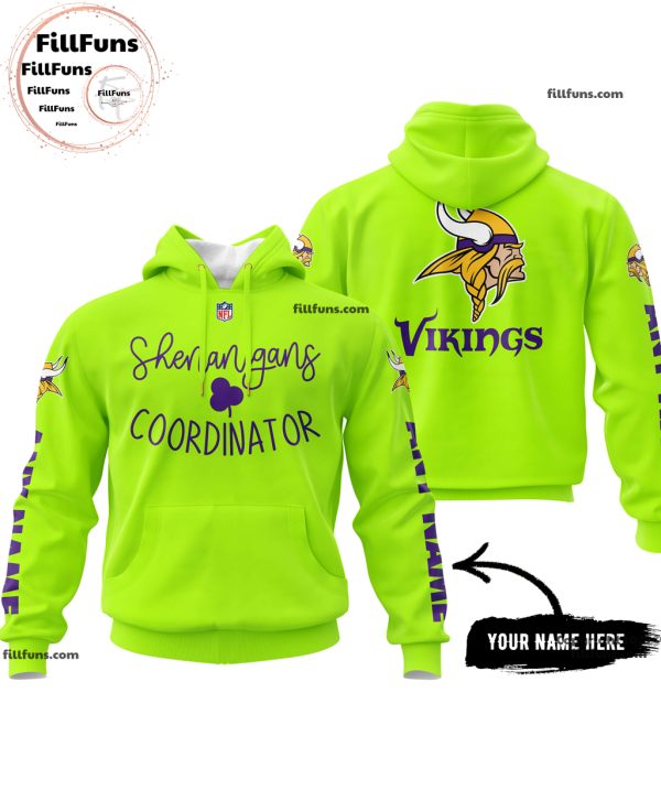 Custom Name NFL Minnesota Vikings Shenanigans Coordinator Hoodie