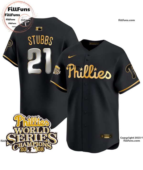 Men’s Phillies 2008 World Series Champions Garrett Stubbs #21 Baseball Jersey