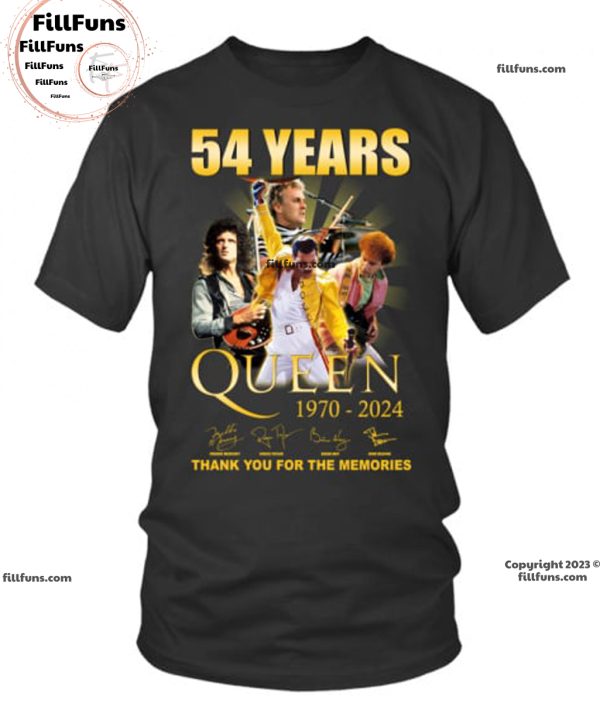54 Years Queen Band 1970-2024 Thank You For The Memories T-Shirt