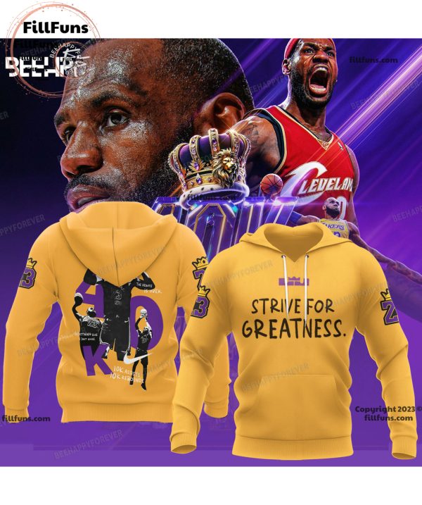 Lebron James Strive For Greatness Yellow Hoodie