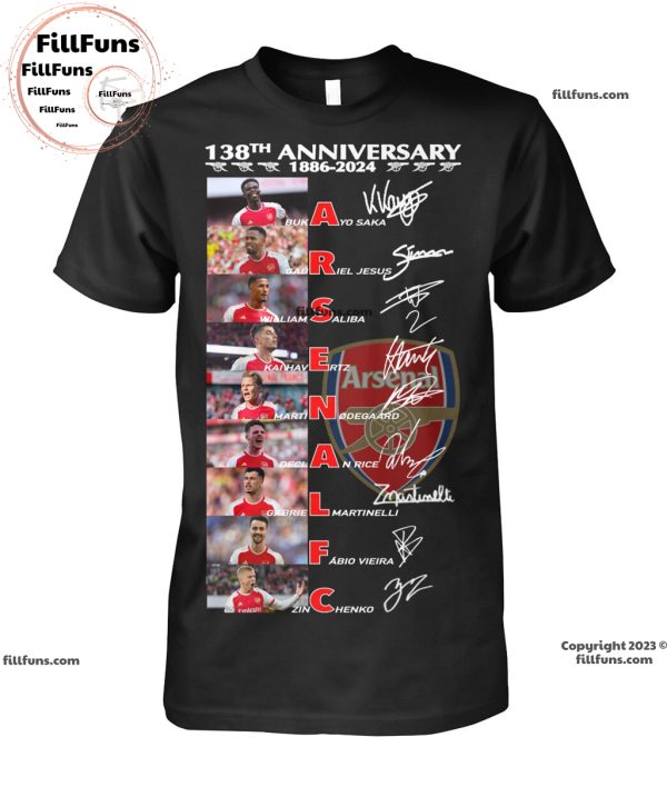 138th Anniversary 1886-2024 Arsenal FC T-Shirt
