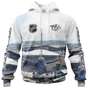 NHL Nashville Predators Personalized Arena Skyline Design 3D Hoodie