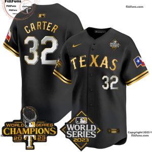 Men’s Texas Rangers 2023 World Series Champions Evan Carter #32 Baseball Jersey