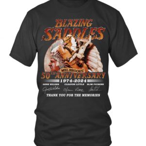 Blazing Saddles Mel Brooks 50th Anniversary 1974-2024 Thank You For The Memories T-Shirt