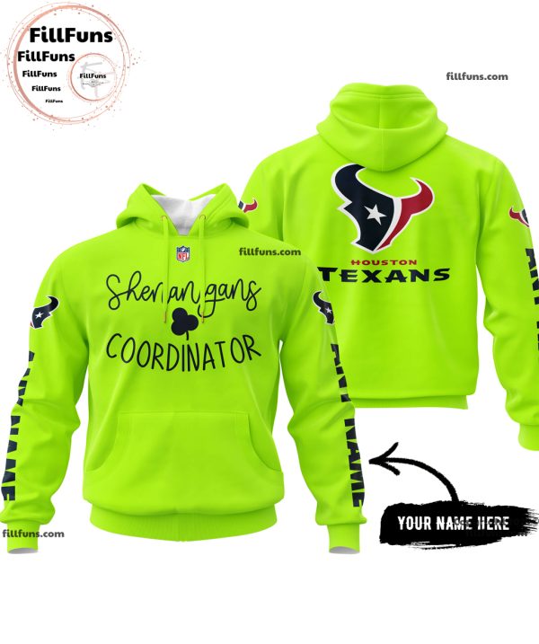 Custom Name NFL Houston Texans Shenanigans Coordinator Hoodie
