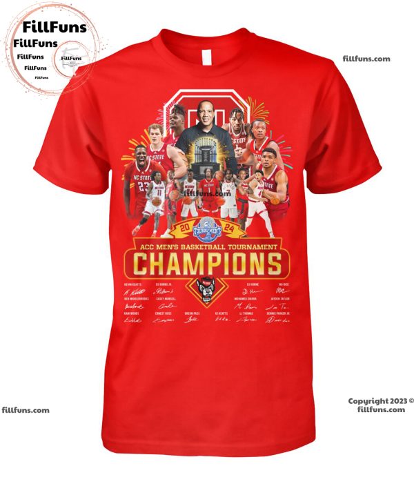 NC State Wolfpack 2024 Tournment Acc Men’s Basketball Champions T-Shirt
