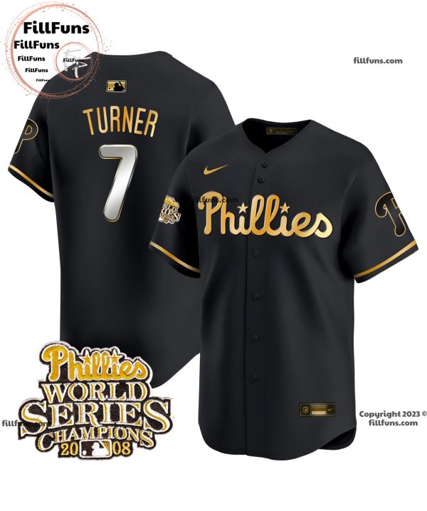 Men’s Phillies 2008 World Series Champions Trea Turner #7 Baseball Jersey
