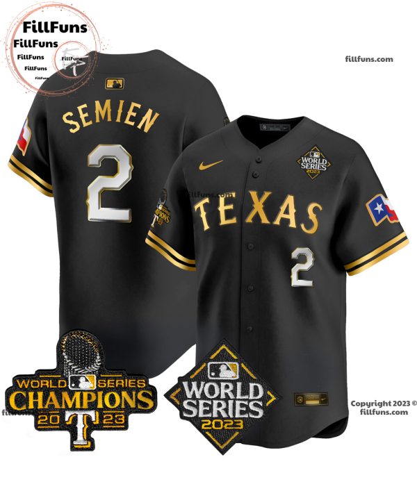 Men’s Texas Rangers 2023 World Series Champions Marcus Semien #2 Baseball Jersey