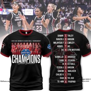 2024 Sec Women’s Basketball Tournament Champions South Carolina Gamecocks Black T-Shirt