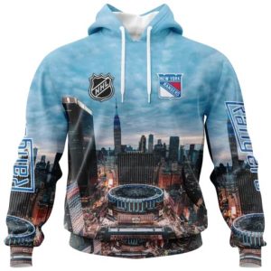 NHL New York Rangers Personalized Arena Skyline Design 3D Hoodie