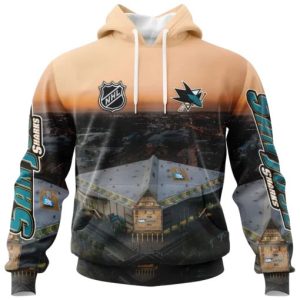 NHL San Jose Sharks Personalized Arena Skyline Design 3D Hoodie
