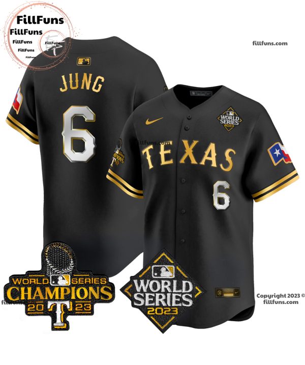 Men’s Texas Rangers 2023 World Series Champions Josh Jung #6 Baseball Jersey