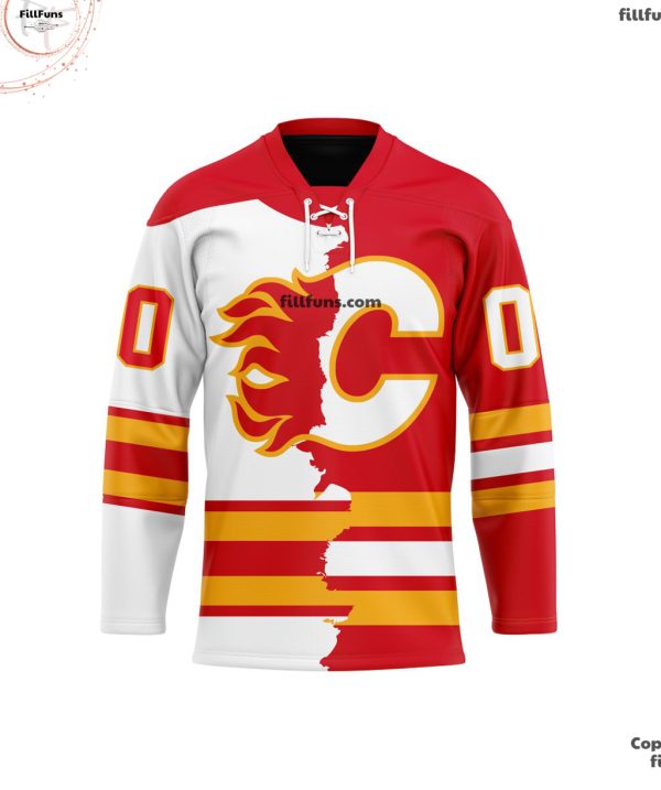 NHL Calgary Flames Personalized Home Mix Away Hockey Jersey