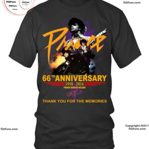 Prince 66Th Annivesary 1958-2024 Prince Rogers Nelson Thank You For The Memories T-Shirt
