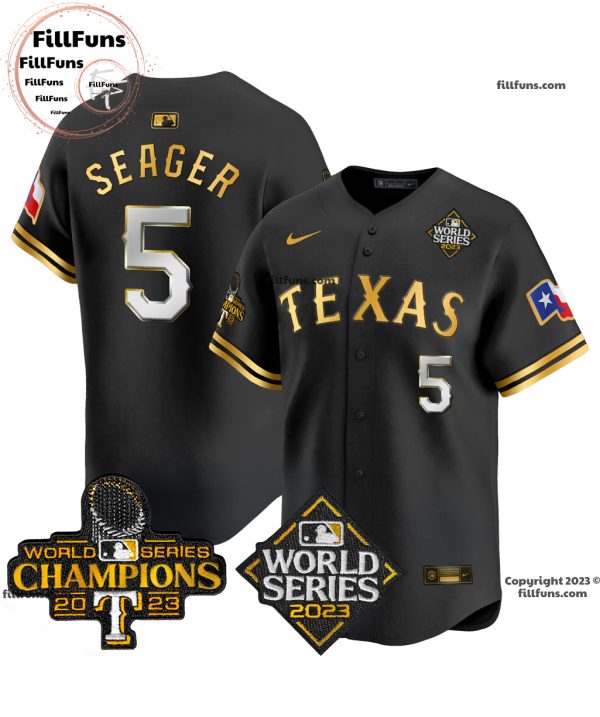 Men’s Texas Rangers 2023 World Series Champions Corey Seager #5 Baseball Jersey