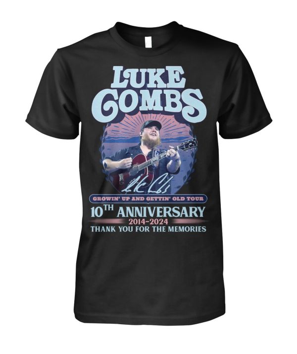 Luke Combs Growin Up and Gettin Old Tour 10th Anniversary 2014-2024 Thank You For The Memories T-Shirt