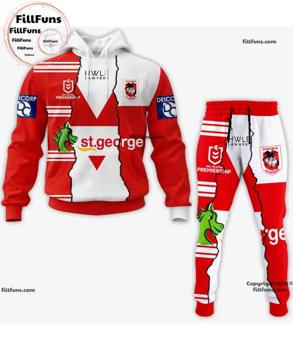 NRL St. George Illawarra Dragons Special Mix Jersey Hoodie Joggers Set