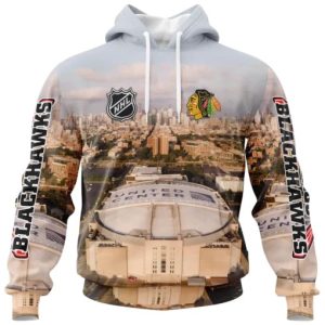 NHL Chicago Blackhawks Personalized Arena Skyline Design 3D Hoodie