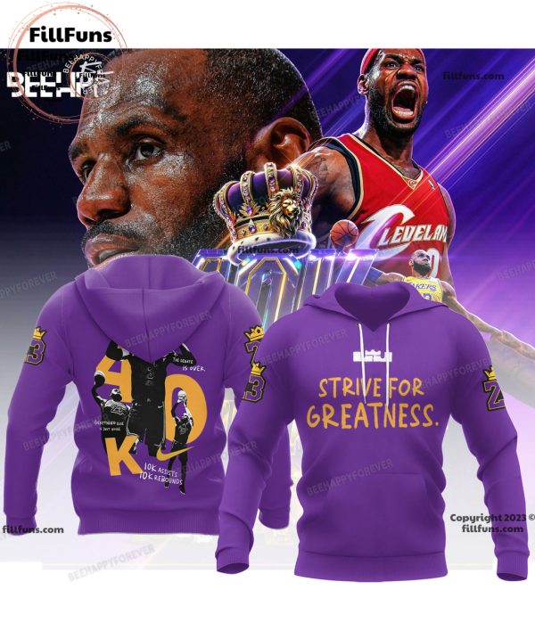 Lebron James Strive For Greatness Purple Hoodie