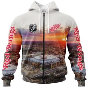 NHL Detroit Red Wings Personalized Arena Skyline Design 3D Hoodie