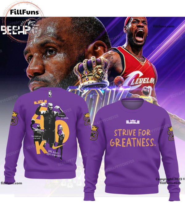 Lebron James Strive For Greatness Purple Hoodie