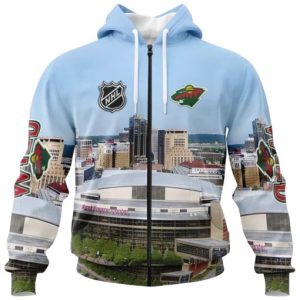 NHL Minnesota Wild Personalized Arena Skyline Design 3D Hoodie