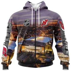 NHL New Jersey Devils Personalized Arena Skyline Design 3D Hoodie
