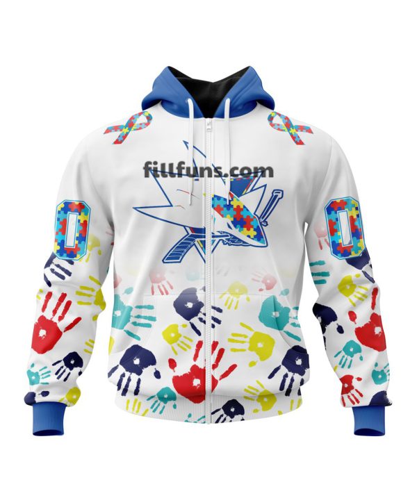 Personalized NHL San Jose Sharks Special Autism Awareness Design Hoodie