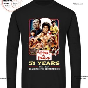 Enter The Dragon 51 Years 1973-2024 Thank You For The Memories T-Shirt